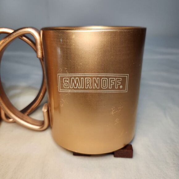 Smirnoff Vodka Moscow Mule Mugs Set of 2 Copper Tone Barware Holiday Cocktail - Picture 3 of 9